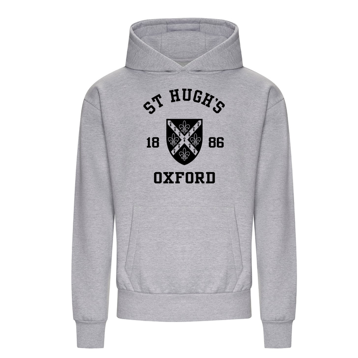 Colleges One Colour Print Hoodie - Grey