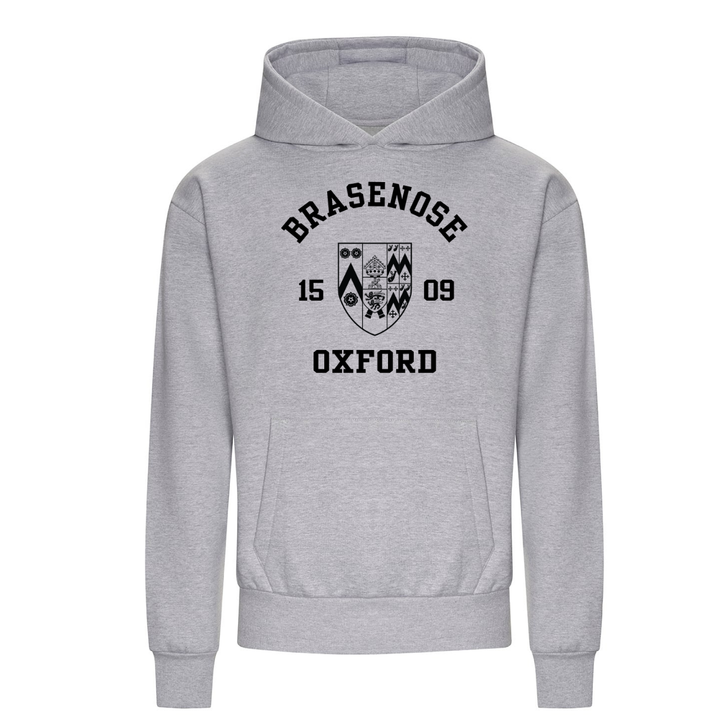 Colleges One Colour Print Hoodie - Grey