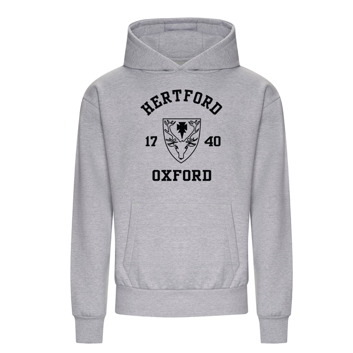 Colleges One Colour Print Hoodie - Grey