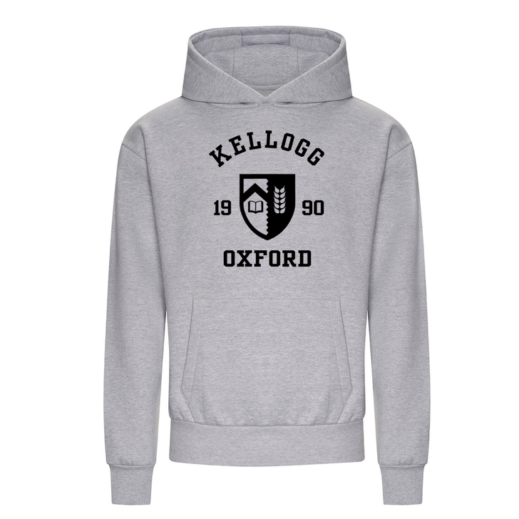 Colleges One Colour Print Hoodie - Grey