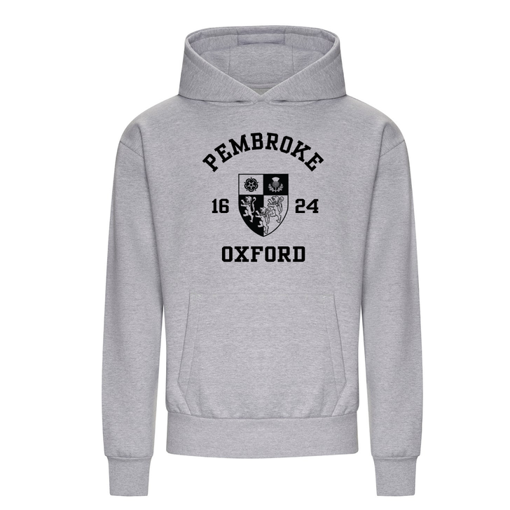 Colleges One Colour Print Hoodie - Grey