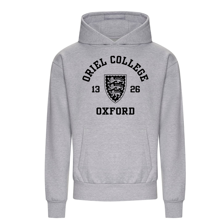 Colleges One Colour Print Hoodie - Grey