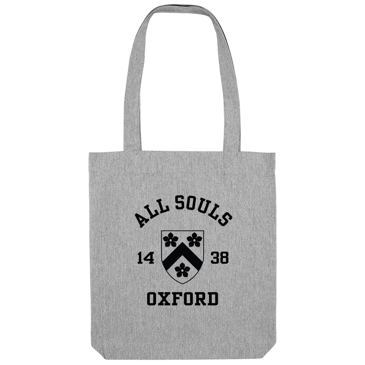 Colleges One Colour Print Patch Tote Bag - Grey