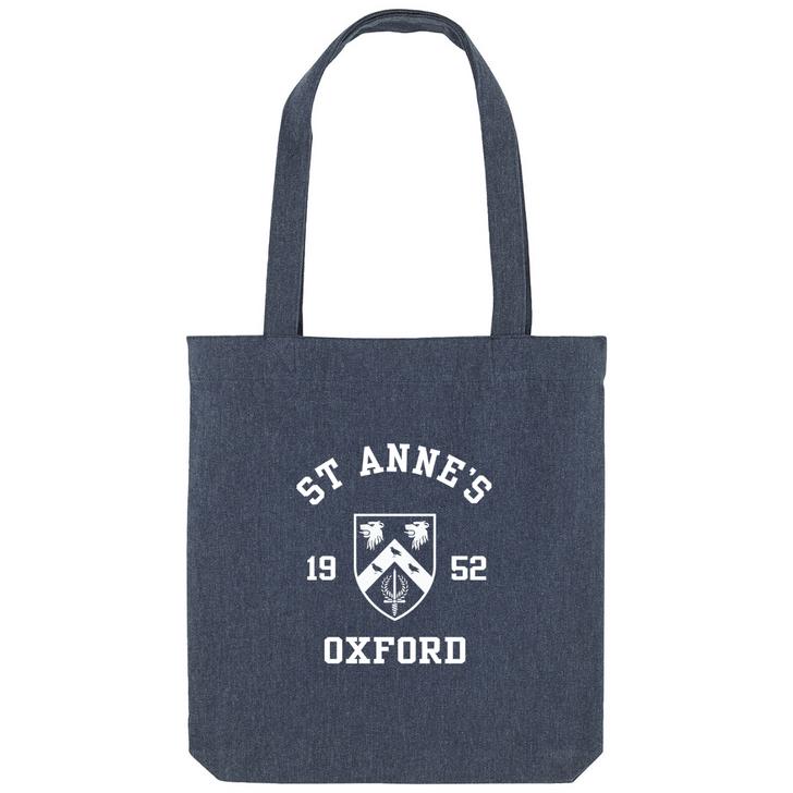 Colleges One Colour Print Patch Tote Bag - Navy
