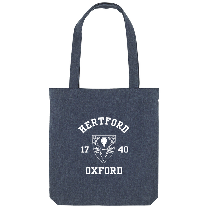 Colleges One Colour Print Patch Tote Bag - Navy