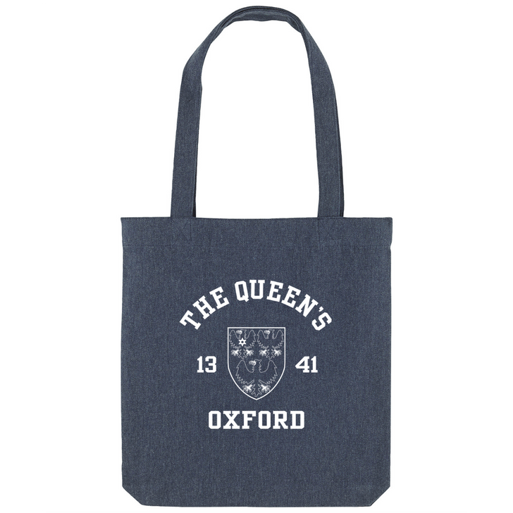 Colleges One Colour Print Patch Tote Bag - Navy