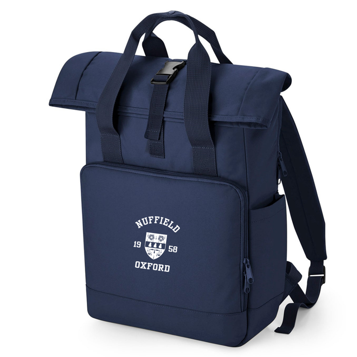 Oxford College Roll-Top Backpack – Navy – Single Colour