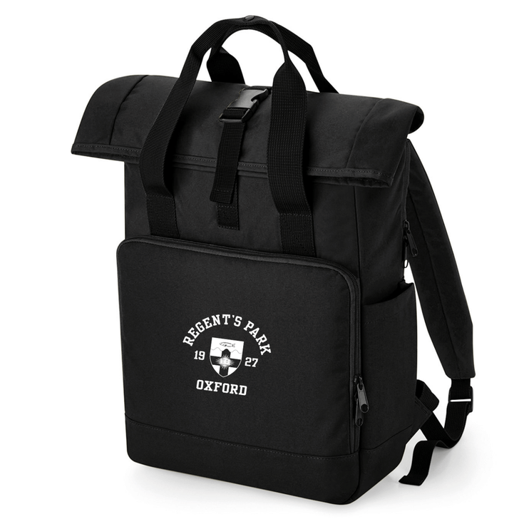 Oxford College Roll-Top Backpack – Black – Single Colour