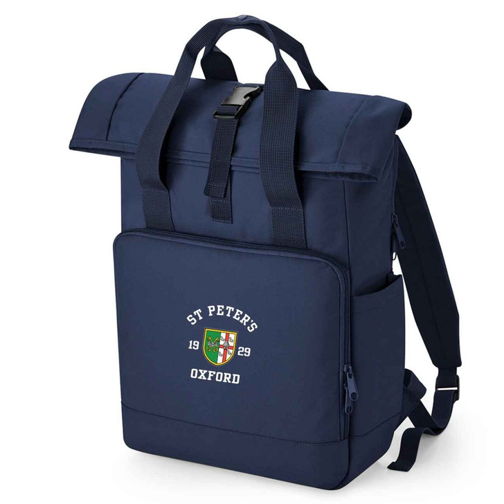 Oxford College Roll-Top Backpack – Navy – College Colours