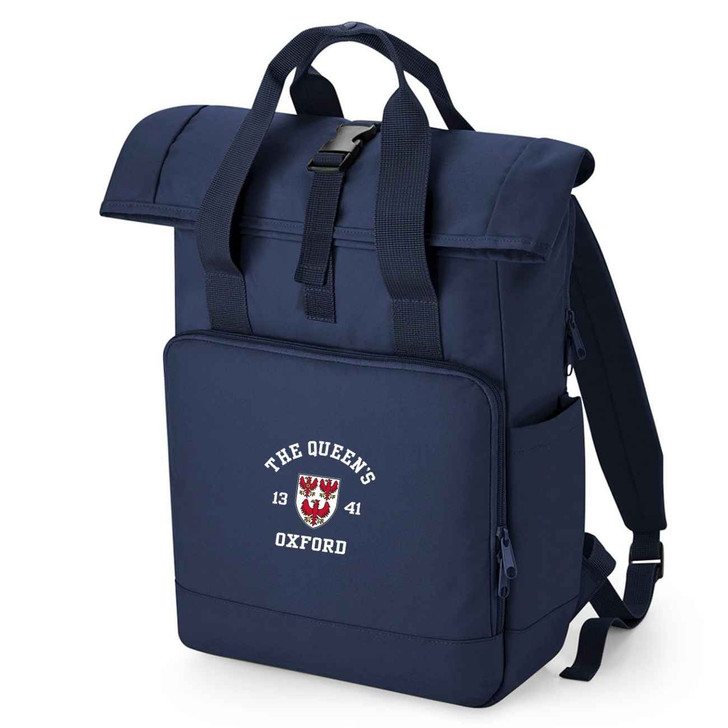 Oxford College Roll-Top Backpack – Navy – College Colours