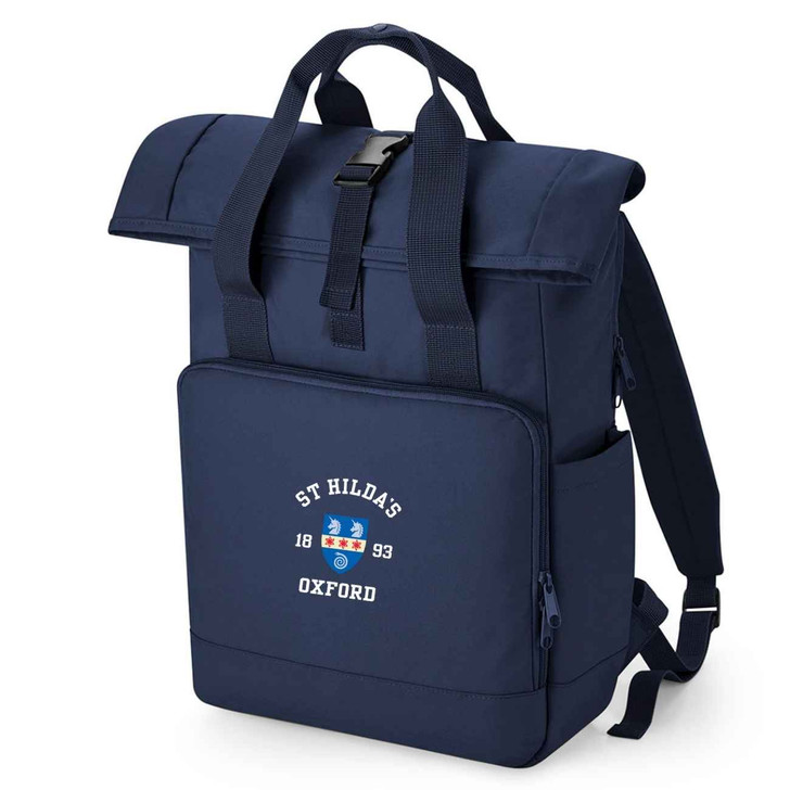 Oxford College Roll-Top Backpack – Navy – College Colours