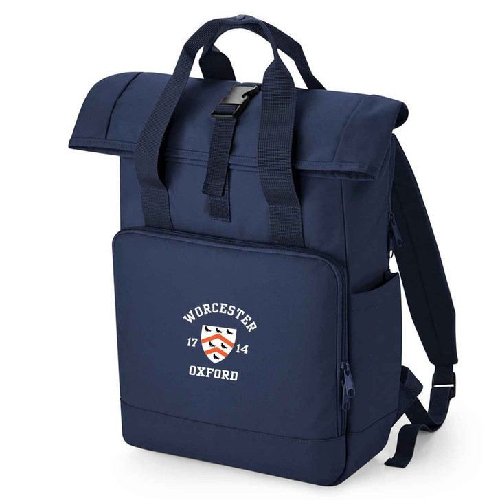 Oxford College Roll-Top Backpack – Navy – College Colours