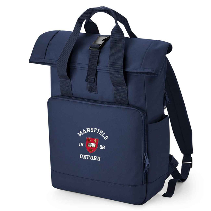 Oxford College Roll-Top Backpack – Navy – College Colours