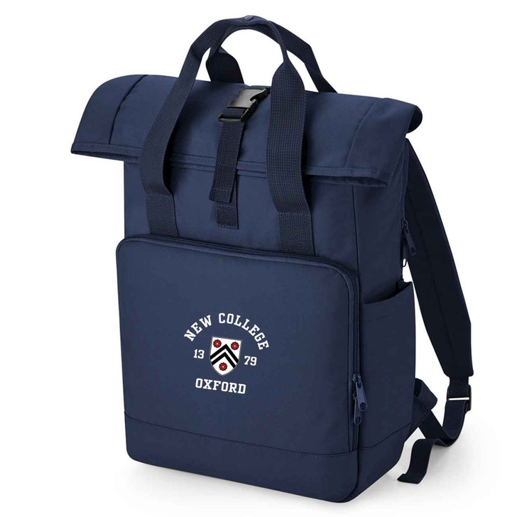 Oxford College Roll-Top Backpack – Navy – College Colours