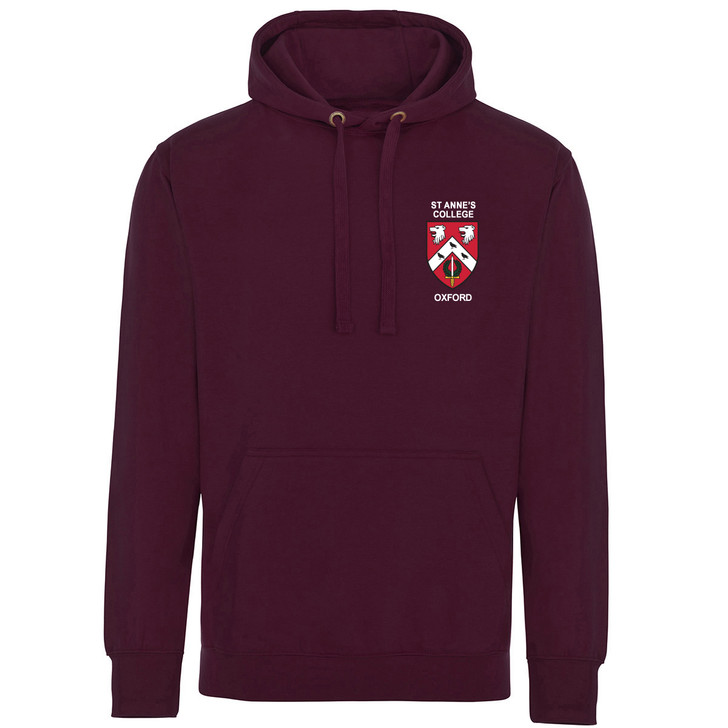 St Anne's College Embroidered Hoodie - Maroon