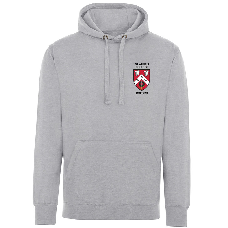 St Anne's College Embroidered Hoodie - Sports Grey