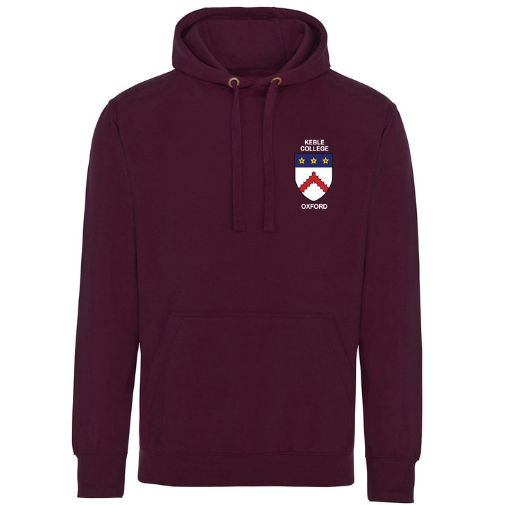 Keble College Embroidered Hoodie - Maroon