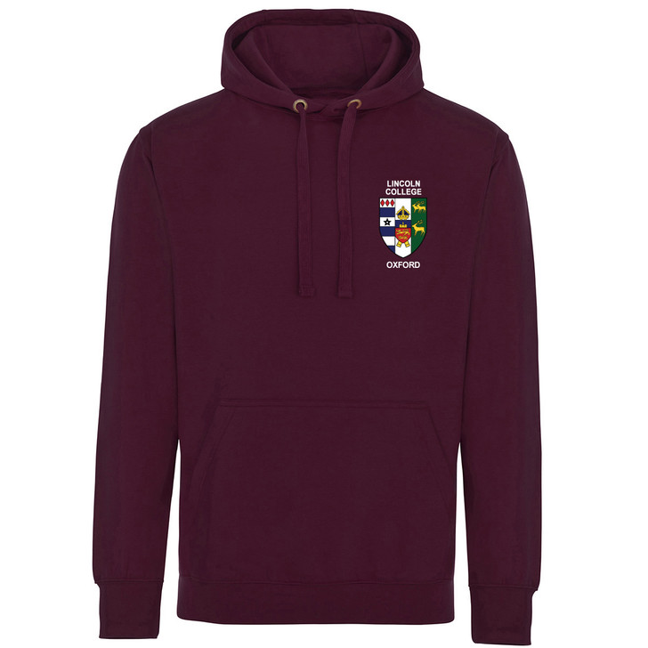 Lincoln College Embroidered Hoodie - Maroon