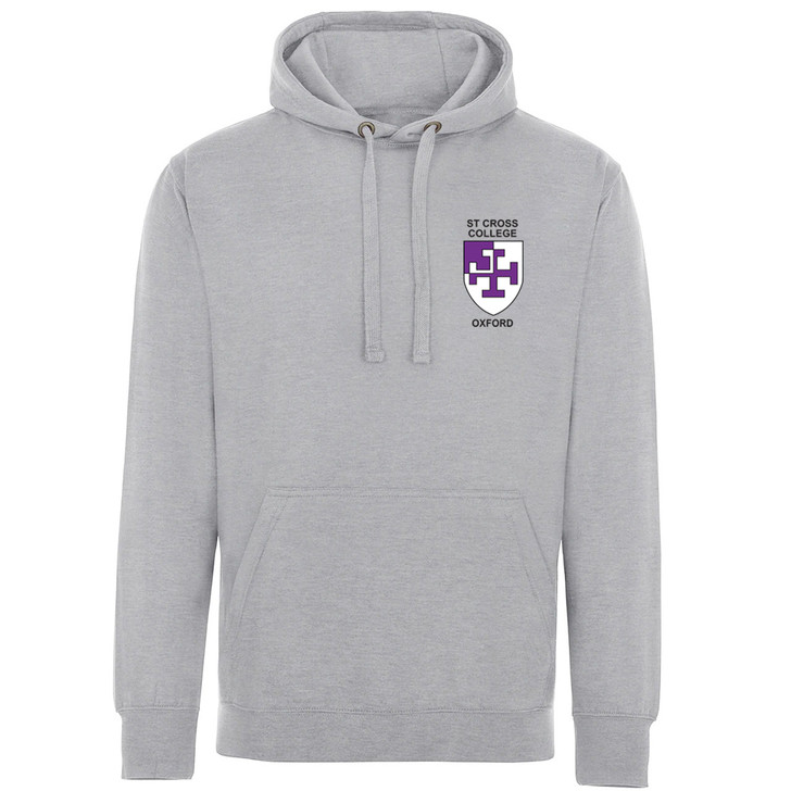 St Cross College Embroidered Hoodie - Sports Grey