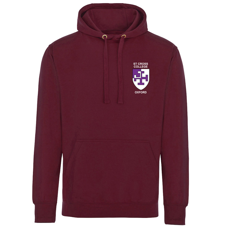 St Cross College Embroidered Hoodie - Maroon