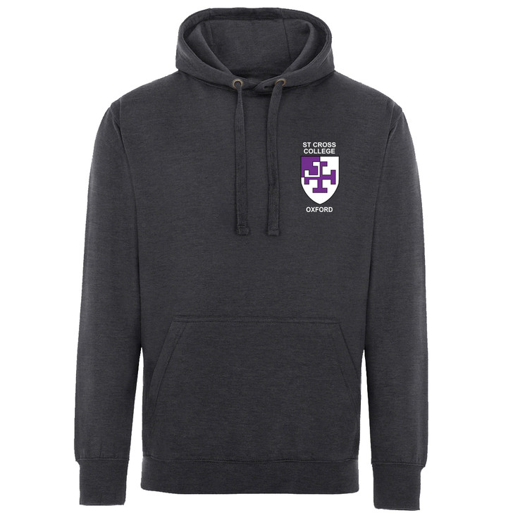 St Cross College Embroidered Hoodie - Charcoal
