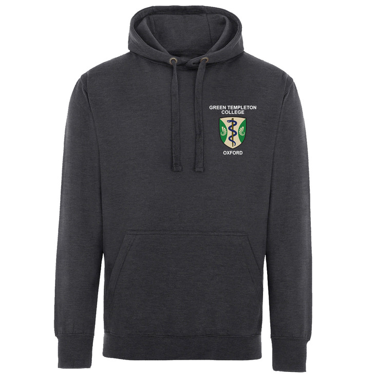 Green Templeton College Embroidered Hoodie - Charcoal