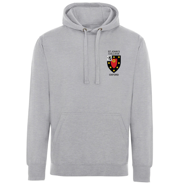 St John's College Embroidered Hoodie - Sports Grey