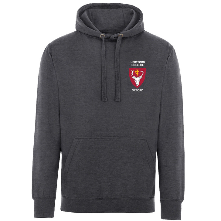 Hertford College Embroidered Hoodie - Charcoal