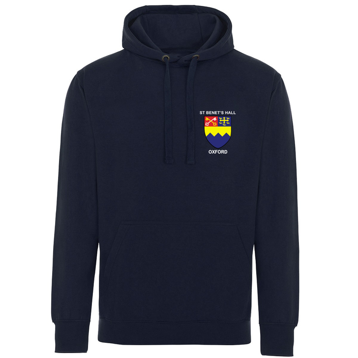 St Benet's Hall Embroidered Hoodie - Dark Navy