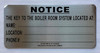 NOTICE KEY TO THE HEATING ROOM SYSTEM LOCATED COMPLIANCE SIGN HPD NYC COMPLIANCE SIGN