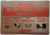 HPD NOTICE DO NOT THROW DOWN THE INCINERATOR CHUTE SIGN