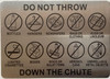 HPD DO NOT THROW DOWN THE CHUTE SIGN