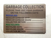 HPD NYC GARBAGE COLLECTION SAFETY SIGN