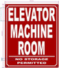 FD ELEVATOR MACHINE ROOM SIGN