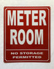 METER ROOM NO STORAGE PERMITTED COMPLIANCE SIGN