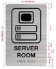 FD SERVER ROOM SIGN WITH RAISED LETTERS