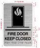 FD FIRE DOOR KEEP CLOSED SIGN WITH RAISED LETTERS