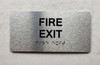 FIRE EXIT SAFETY SIGN WITH RAISED LETTERS