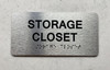 STORAGE CLOSET SAFETY SIGN WITH RAISED LETTERS