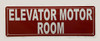 NYC ELEVATOR MOTOR ROOM SIGN