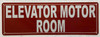 ELEVATOR MOTOR ROOM SAFETY SIGN