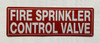 FD FIRE SPRINKLER CONTROL VALVE SIGN