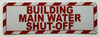 HPD BUILDING MAIN WATER SHUT-OFF SIGN
