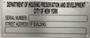 HPD SERIAL NUMBER SIGN