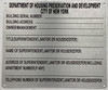 HPD SERIAL NUMBER WITH SUPER NAME COMPLIANCE SIGNS