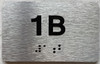 APT NUMBER 1B SIGN-UNIT NUMBER SIGN WITH RAISED LETTERS