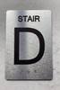 HPD FLOOR NUMBER SIGN WITH RAISED LETTERS THE PARK AVE LINE (STAIR D)