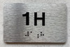 FD APT NUMBER 1H SIGN-UNIT NUMBER SIGN WITH RAISED LETTERS