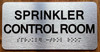 SPRINKLER CONTROL ROOM COMPLIANCE SIGN WITH RAISED LETTERS