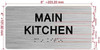 MAIN KITCHEN SAFETY SIGN WITH RAISED LETTERS